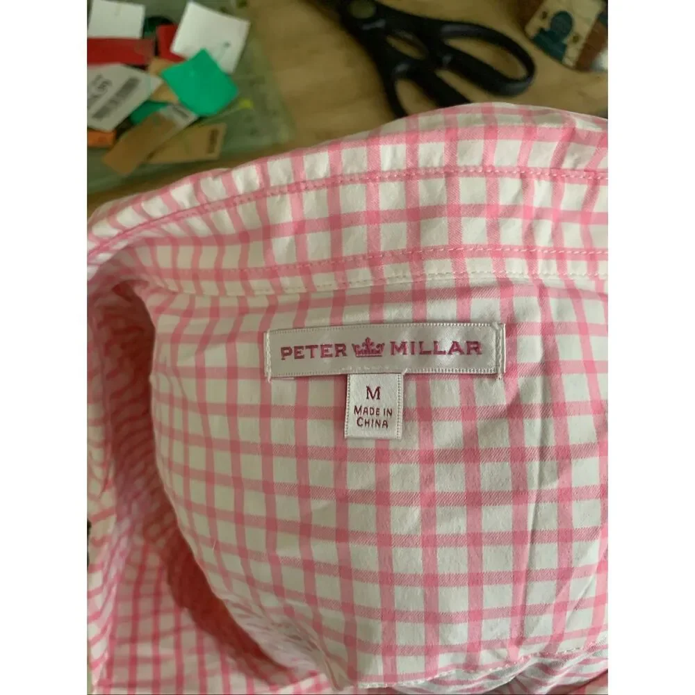 Peter Millar Pink Gingham Shirt Checker Golf Dress - Picture 2 of 9